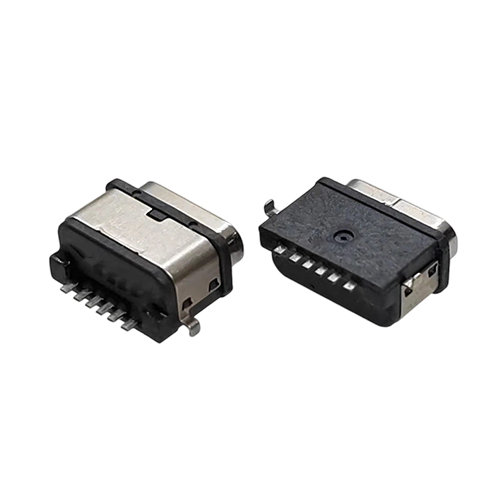 ZL-300 TYPE C母座6P沉板后两脚-防水