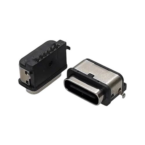 ZL-300 TYPE C母座6P沉板后两脚-防水