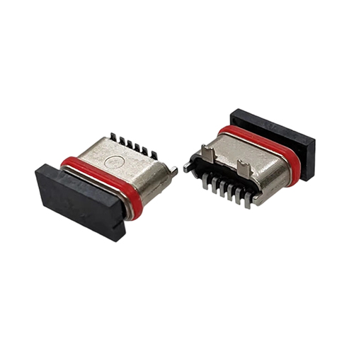 ZL-306TYPE C母座6P立贴压铸锌合金-防水