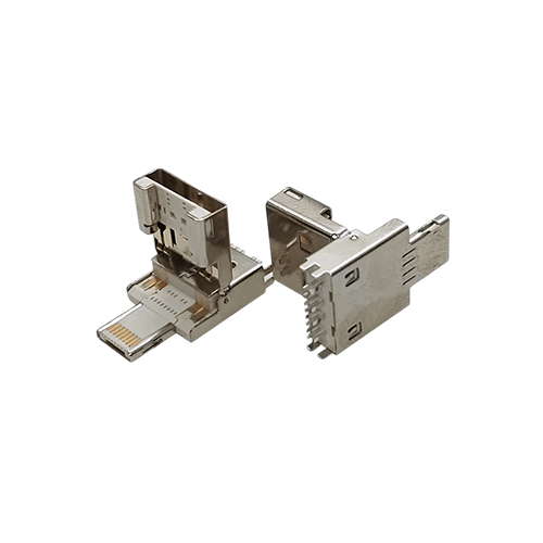 ZL-246 A公+MICRO公+苹果头三合一夹板式翻盖头OTG 2.0