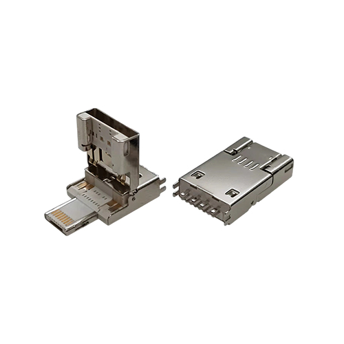 ZL-246 A公+MICRO公+苹果头三合一夹板式翻盖头OTG 2.0